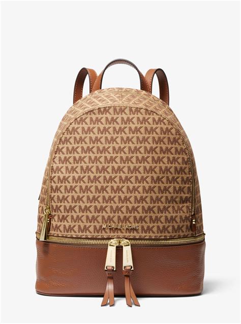 michael kors rhea medium logo jacquard backpack|Michael Kors rhea zip backpack.